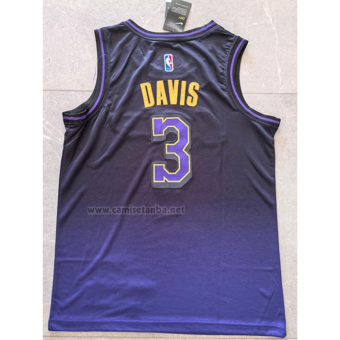 Camiseta Los Angeles Lakers Anthony Davis #3 Ciudad 2024-25 Violeta